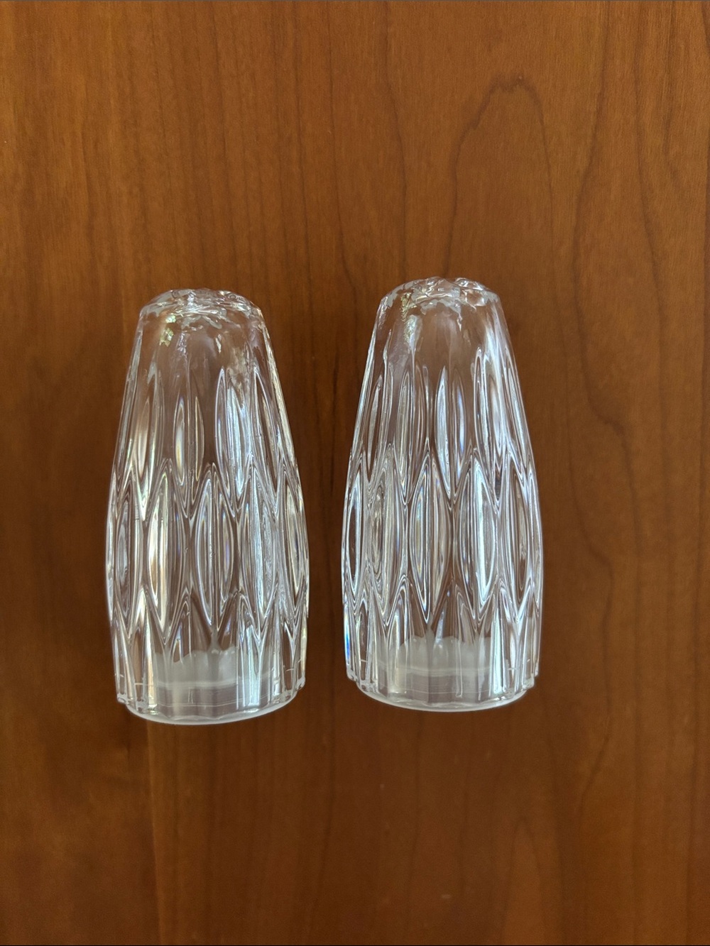 Princess House lead crystal salt and pepper shakers.